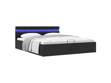 vidaXL Hydraulický posteľný rám+úložný priestor, LED, 180x200 cm