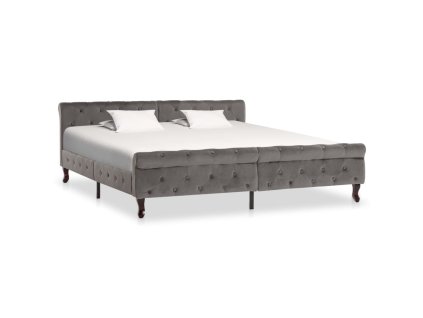 vidaXL Posteľný rám, sivý, zamat 180x200 cm