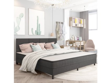 vidaXL Posteľ boxspring tmavošedá látková 200x200 cm
