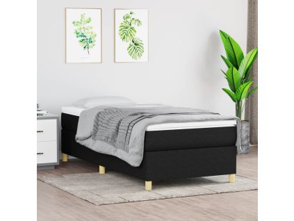 vidaXL Posteľ bez matraca čierny 100x200 cm látka