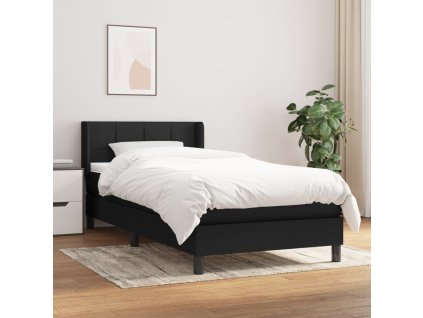 vidaXL Posteľný rám boxspring s matracom čierny 90x190 cm látka