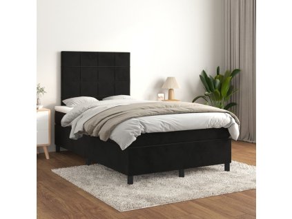 vidaXL Posteľný rám boxspring s matracom čierny 120x200 cm zamat