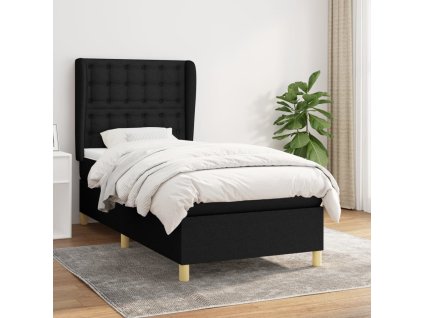 vidaXL Posteľný rám boxspring s matracom čierny 80x200 cm látka