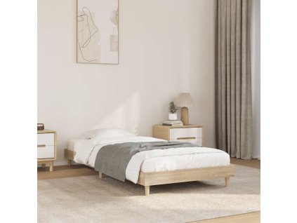 vidaXL Posteľný rám bez matraca dub sonoma 75x190 cm kompozitné drevo