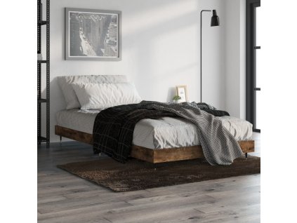 vidaXL Posteľný rám bez matraca dymový dub 90x190 cm kompozitné drevo