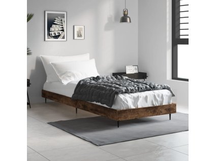 vidaXL Posteľný rám bez matraca dymový dub 75x190 cm kompozitné drevo