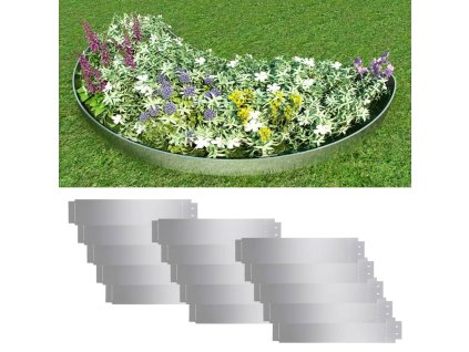 vidaXL Trávnikový lem 15 ks, pozinkovaná oceľ 100x20 cm