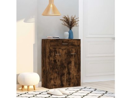vidaXL Botník dymový dub 60x35x84 cm spracované drevo