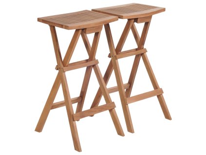 vidaXL Skladacie barové stoličky 2 ks, tíkový masív