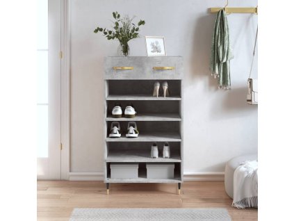 vidaXL Botník betónovo sivý 60x35x105 cm kompozitné drevo