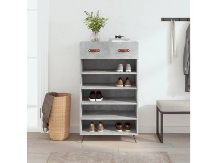 vidaXL Botník betónovo sivý 60x35x105 cm kompozitné drevo