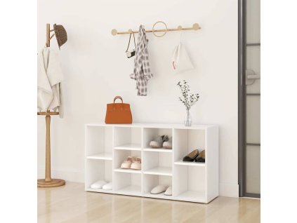 vidaXL Lavica na topánky, biela 103x30x54,5 cm, kompozitné drevo