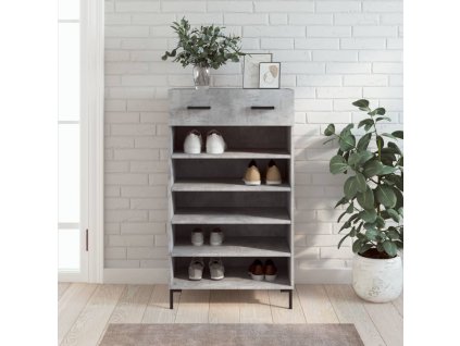 vidaXL Botník betónovo sivý 60x35x105 cm kompozitné drevo