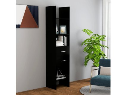 vidaXL Knižnica, čierna 40x35x180 cm, kompozitné drevo