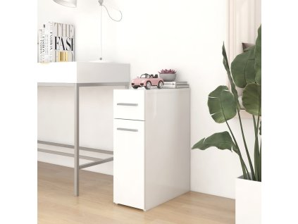 vidaXL Úložná skrinka, biela 20x45,5x60 cm, kompoztiné drevo