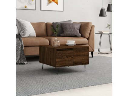 vidaXL Konferenčný stolík hnedý dub 55x55x36,5 cm spracované drevo