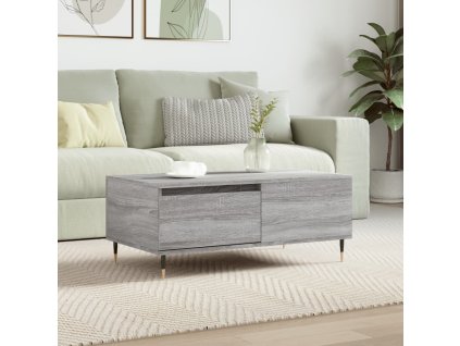 vidaXL Konferenčný stolík sivý dub sonoma 90x50x36,5 spracované drevo