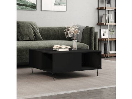 vidaXL Konferenčný stolík čierny 80x80x36,5 cm spracované drevo