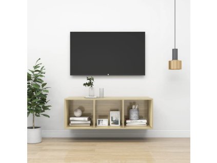 vidaXL Nástenná TV skrinka, dub sonoma 37x37x107 cm, kompozitné drevo