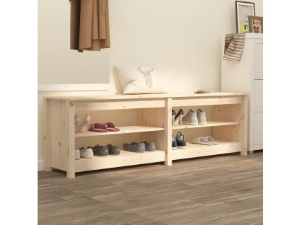 vidaXL Lavica na topánky 160x36,5x50 cm masívna borovica