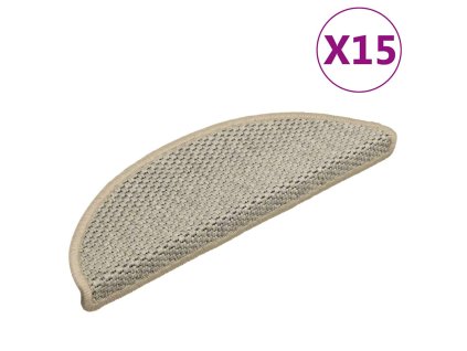 vidaXL Samolepiace nášľapy na schody, sisalový vzhľad 15 ks 56x17x3 cm