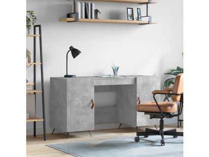 vidaXL Stôl betónovo sivý 140x50x75 cm kompozitné drevo