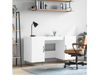 vidaXL Stôl biely 140x50x75 cm kompozitné drevo