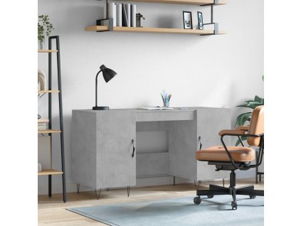 vidaXL Stôl betónovo sivý 140x50x75 cm kompozitné drevo