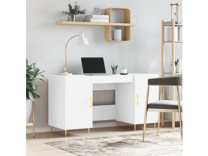 vidaXL Stôl biely 140x50x75 cm kompozitné drevo