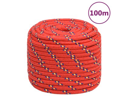 vidaXL Lodné lano červené 16 mm 100 m polypropylén