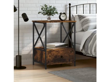 vidaXL Nočný stolík dymový dub 50x41x65 cm kompozitné drevo