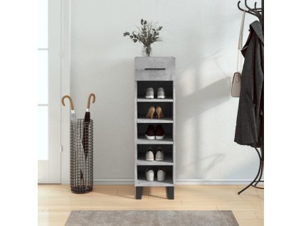 vidaXL Botník betónovo sivý 30x35x105 cm kompozitné drevo