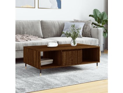 vidaXL Konferenčný stolík hnedý dub 104x60x35 cm kompozitné drevo