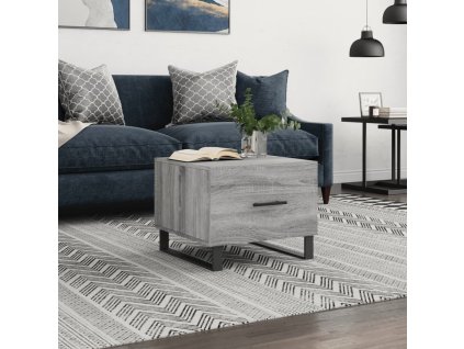 vidaXL Konferenčný stolík sivý dub sonoma 50x50x40cm spracované drevo