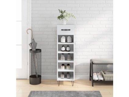 vidaXL Botník biely 30x35x105 cm kompozitné drevo