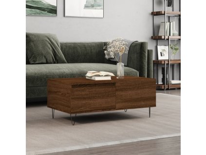 vidaXL Konferenčný stolík hnedý dub 90x50x36,5 cm spracované drevo