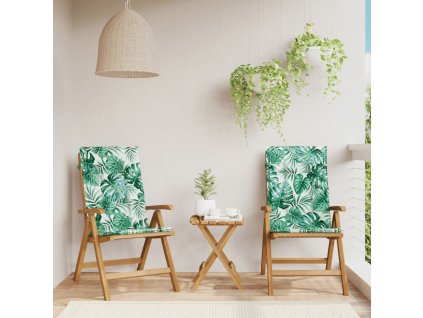 vidaXL Sklápacie záhradné stoličky a podložky 2 ks tíkový masív