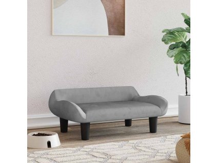 vidaXL Posteľ pre psa bledosivá 70x40x24 cm zamat