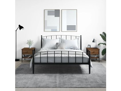 vidaXL Nočné stolíky 2 ks hnedý dub 40x42x45 cm kompozitné drevo