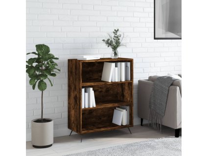 vidaXL Knižnica dymový dub 69,5x32,5x90 cm kompozitné drevo