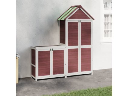 vidaXL 2-dielna sada záhradnej kôlne na náradie mocha masívna borovica