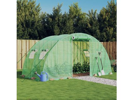 vidaXL Fóliovník s oceľovým rámom zelený 8 m² 4x2x2 m