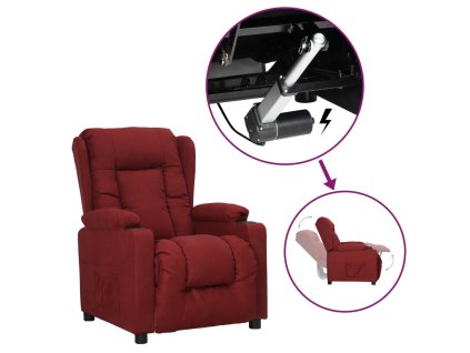 vidaXL Zdvíhacie kreslo vínovočervené látka