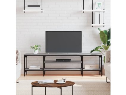 vidaXL TV skrinka sivá sonoma 161x35x45 cm kompozitné drevo a železo