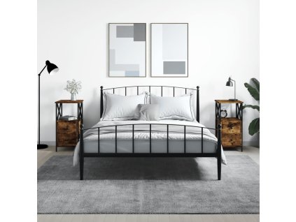 vidaXL Nočné stolíky 2 ks, tmavý dub 34x35,5x70 cm, kompozitné drevo