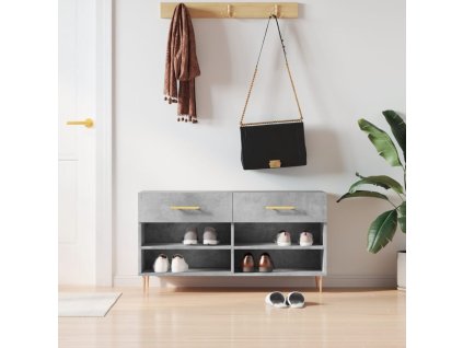 vidaXL Lavička na topánky, betónovo sivá 102x35x55cm, kompozitné drevo