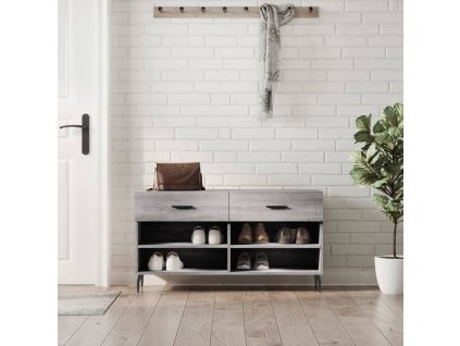 vidaXL Lavička na topánky, sivá sonoma 102x35x55 cm, kompozitné drevo