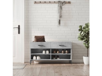 vidaXL Lavička na topánky, betónovo sivá 102x35x55cm, kompozitné drevo