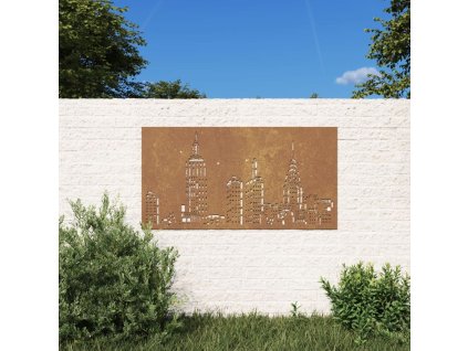vidaXL Záhradná dekorácia 105x55 cm, cortenová oceľ, panoráma