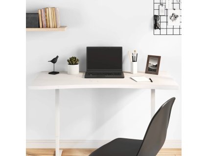 vidaXL Doska stolíka biela 110x60x2,5 cm masívne borovicové drevo